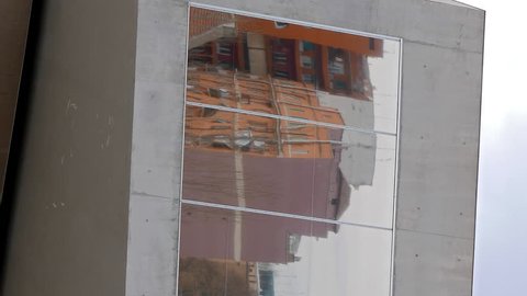 Vertical video. Rome, Italy - February 21, 2015: Windows of the National Museum of Art of the XXI century (MAXXI). is a national museum of contemporary art and architecture