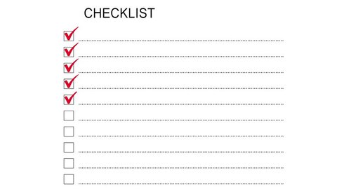 Check all the boxes of checklist. Checking a to do list. Animation.