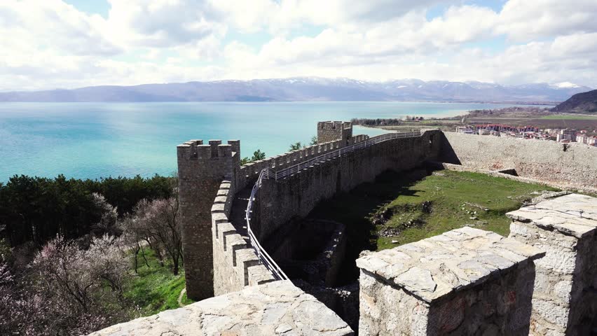 Samuel Fortress against Ohrid Lake, Macedonia