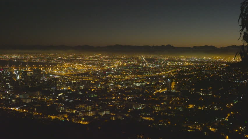 View of City lights in Cape Town South Africa