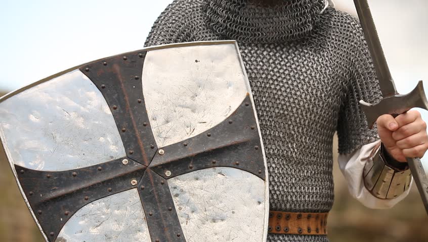 armed knight with a sword and shield