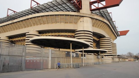 Milan Italy - March 2018: San Siro Meazza AC Inter FC Football Stadium
