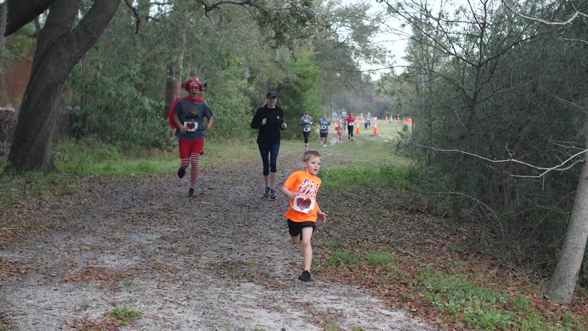 TAMPA, FL - MARCH 11, 2017: Annual running Traditional children marathon race for children Tampa Florida | Shutterstock HD Video #1008895346