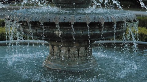 Beautiful Fountain with Water Splashing - Super Slow Motion