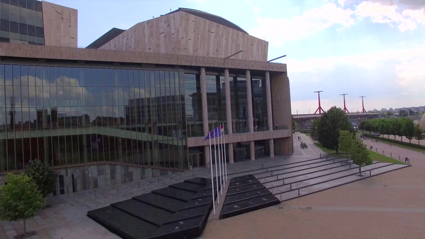 Aerial view of (Palace of Arts) MUPA in Budapest, Hungary. 
