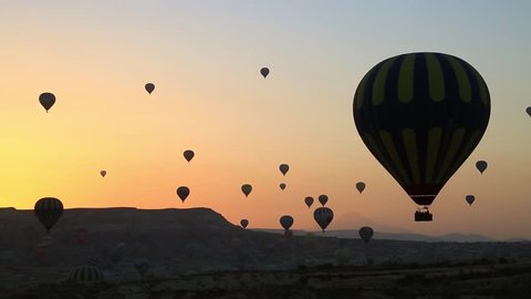 The great tourist attraction of Cappadocia - balloon flight. Cappadocia is known around the world as one of the best places to fly with hot air balloons. Goreme, Cappadocia, Turkey.
