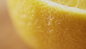 Extreme Closeup Of Fresh Orange Fruit Rotating