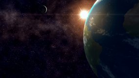 Animation of Planet Earth with Moon and sun.

Great for documentaries, corporate videos and commercials. There is nothing better to demonstrate a global reach across all kinds of industries.