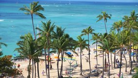 Professional video of view at Waikiki beach in Honolulu Hawaii 