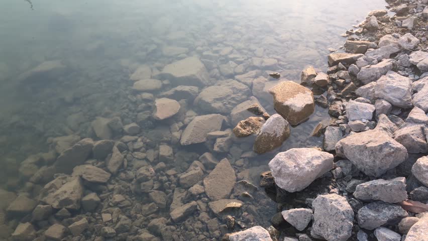 Beautiful lake and rock 