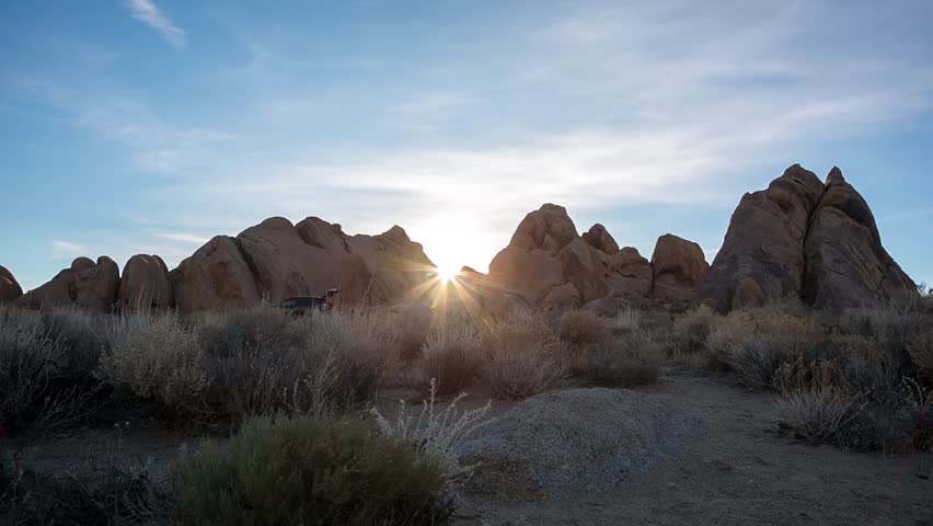 Sunrise at Alabama Hills. Lone Pine, California USA
