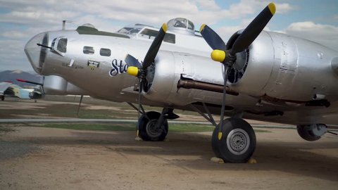 Riverside, California / United States - 02 23 2018: Designed to implement the United States Army Air Corps concept of Strategic Bombing the Boeing B-17 Flying Fortress was the undisputed centerpiece o