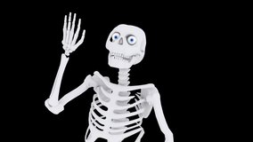 A skeleton man waving - Powered by Shutterstock - Get 15% off with code: PIKWIZARD15