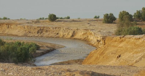 The Jordan River meandering to the dead sea, Israel