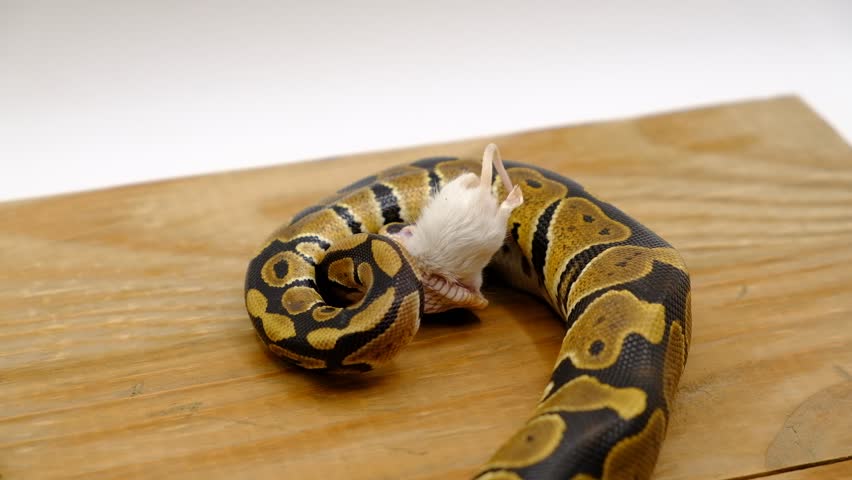 python eating snake eat mouse regius Stock Footage Video (100% Royalty ...