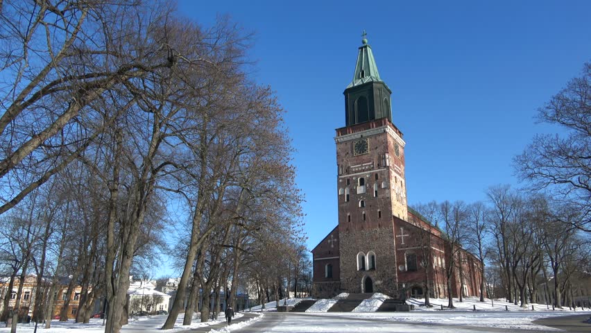 A Sunny February day at the Cathedral of Turku. Finland