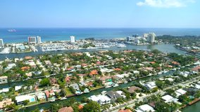 Drone footage Riviera Isles Fort Lauderdale Florida flyover
