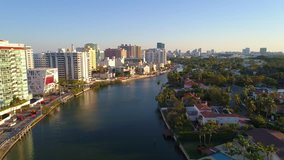 Aerial drone video Miami Beach Indian Creek clip 2 4k