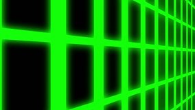 Endless Green Glowing Vertical Grid Retro Abstract Motion Background Loop Slow