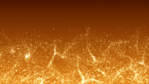 4K. Abstract gold motion background. Golden glitter bokeh particles