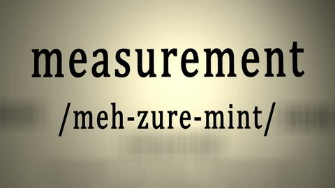 This animation includes a definition of the word measurement.