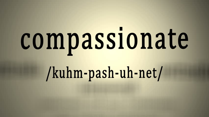 This animation includes a definition of the word compassionate. Royalty-Free Stock Footage #1009070057