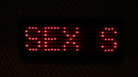 
sliding text SEX flashing made with red LEDs