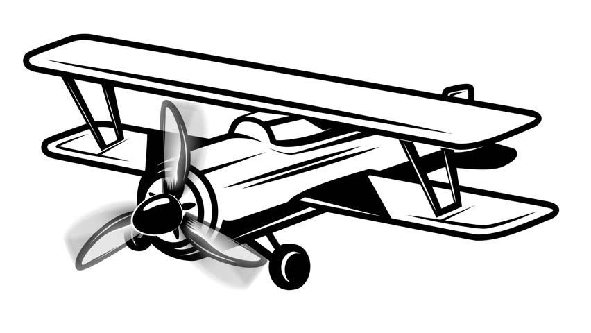Retro airplane animation with alpha channel.