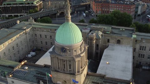 Drone Shot Of Customs House Dublin City