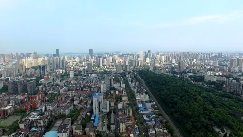 Aerial view of Wuhan city,China