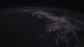 View of Planet Earth from International Space Station crossed over Atlantic Ocean to Kazaghstan at night.4K time Lapse.Images courtesy of NASA Johnson Space Center.