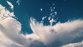 Dramatic Blue Sky and Clouds Timelapse, in 4K resolution video