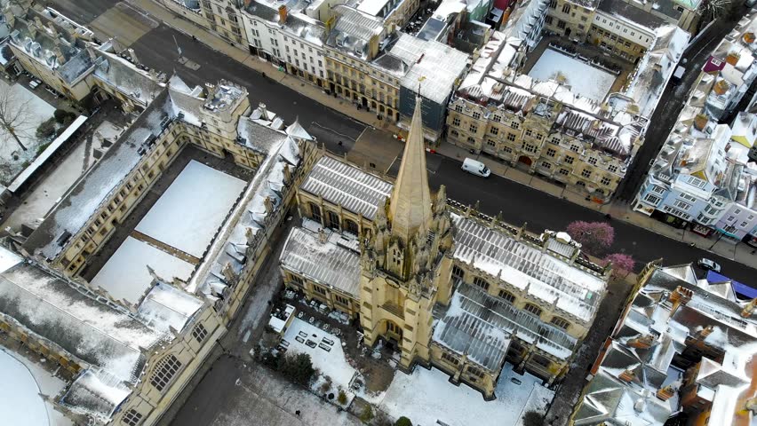 Aerial view of central Oxford, UK
