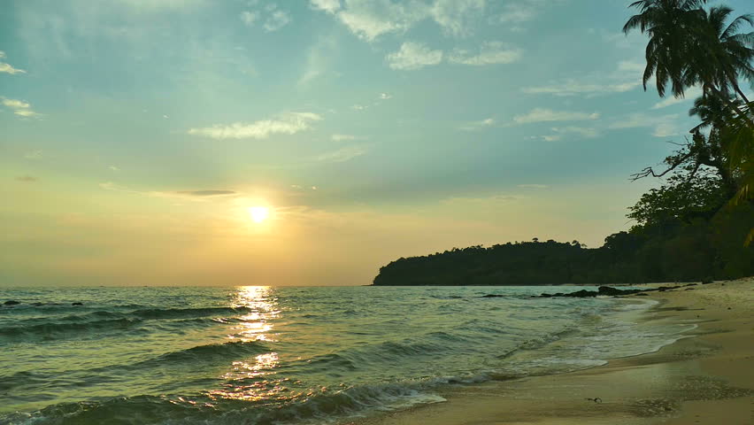 beautiful tropical beach sea landscape sunset Stock Footage Video (100% ...
