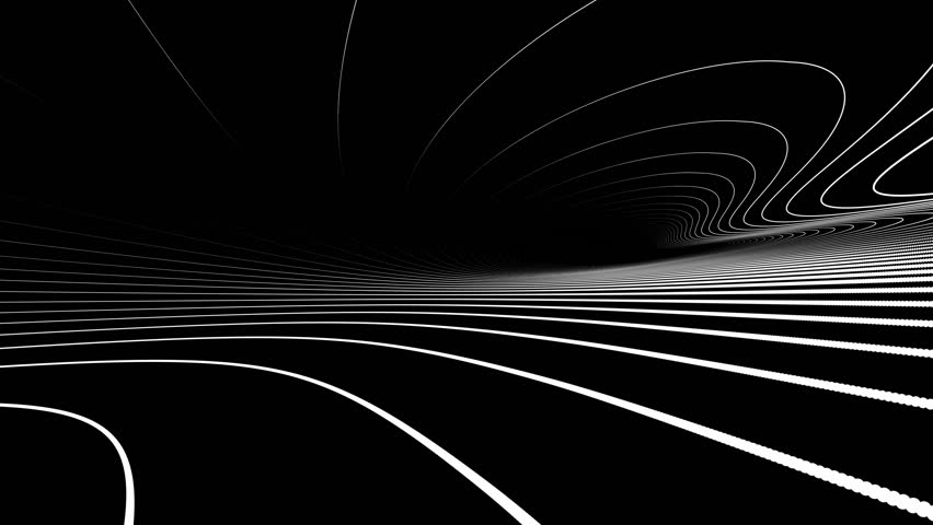 Black and white abstract wave lines animation. Royalty-Free Stock Footage #1009151054