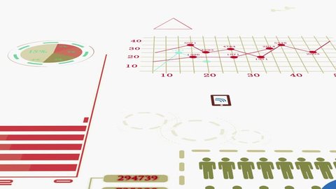 Corporate Business Economy Data Statistics Chart Animation Background Video de stock