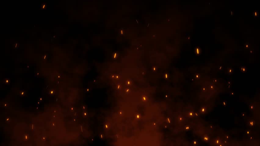 Burning red hot sparks rise from large fire in the night sky. Beautiful abstract background on the theme of fire, light and life. Fiery orange glowing flying particles over black background in 4k | Shutterstock HD Video #1009164518