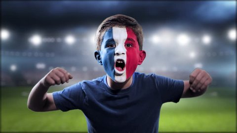 Kid celebrating goal from France