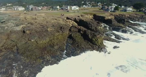 lateral pan of lost coast using a drone Stock Video