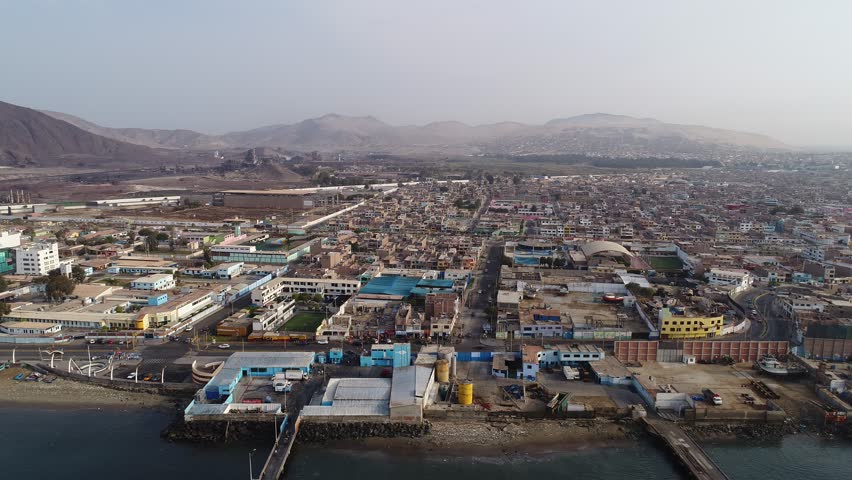 City of Chimbote in Peru. Aerial video footage in 4K.