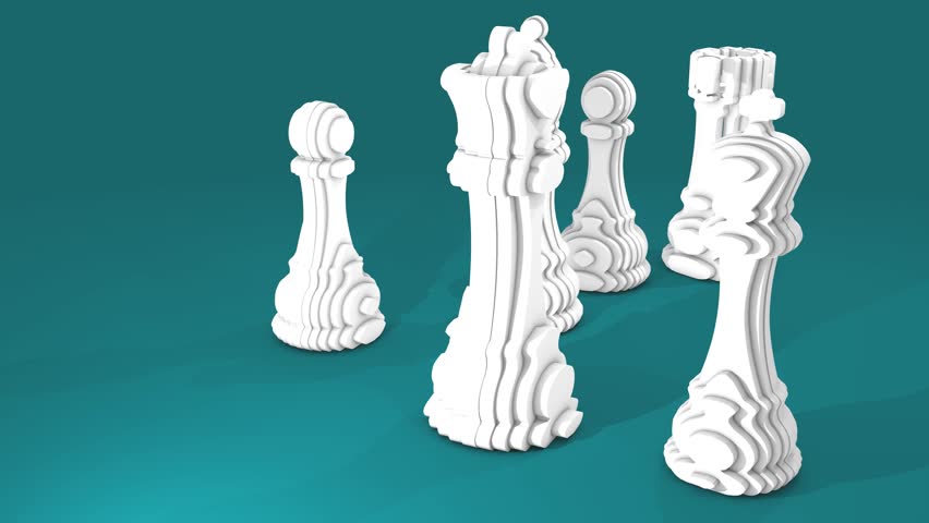 4K UHD - 3D ANIMATION - SCULPTURE - PIECE OF CHESS