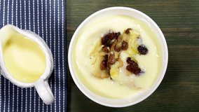 Bread And Butter Pudding With Custard