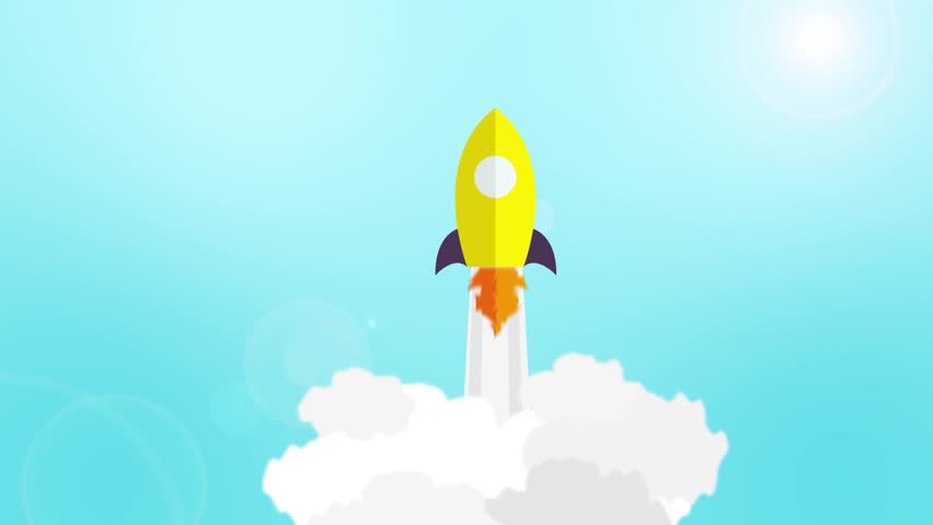 Rocket launch animation. Video suitable for infographics, presentation or advertising. stock footage | Shutterstock HD Video #1009210466