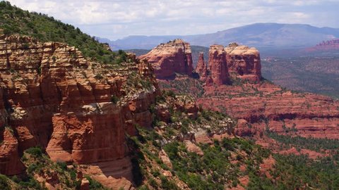 Red and Green Cliffs in Sedona by Aerial Drone