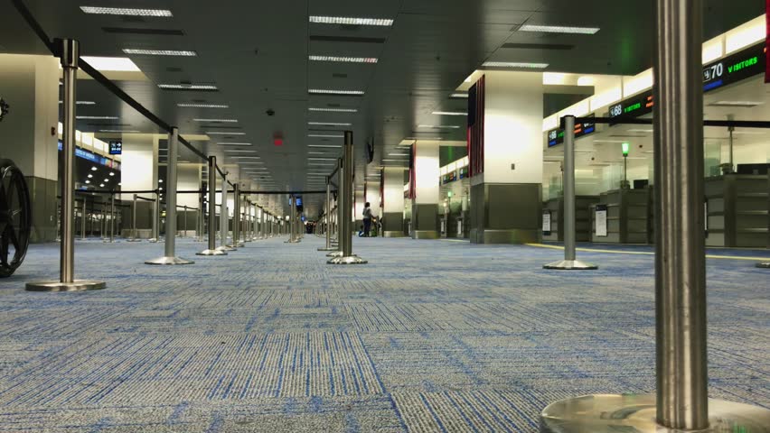 Empty immigration area of airport Royalty-Free Stock Footage #1009224086