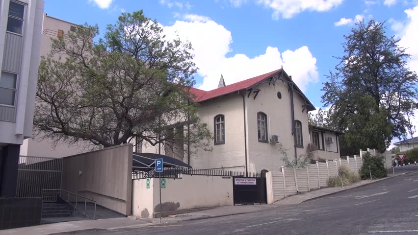 HD high quality summer day video footage of old vintage colonial German house near historical center of Windhoek, the capital of Namibia, southern Africa
