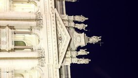 Vertical video. Rome, Italy - February 18, 2015: Basilica San Giovanni in Laterano. Sunrise, Time Lapse, Rome, Italy