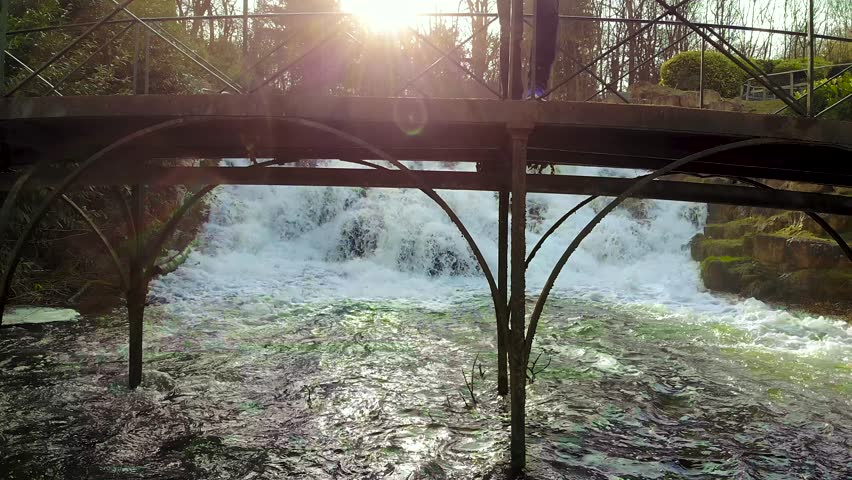 Grand cascade and waterfalls in he park  in Oxfordshire, UK