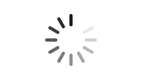 Loading circle icon on white background animation with alpha channel.
