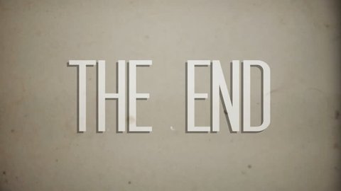 8mm retro film "The End" ending graphic animation.